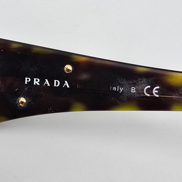 Prada SPR 16L 2AU-6S1 Triangle Logo Plate Tortoise Sunglasses Frame Italy 57mm - Picture 8 of 12